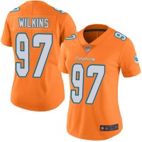 Nike Miami Dolphins #97 Christian Wilkins Orange Women's Stitched NFL Limited Rush Jersey