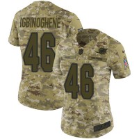 Nike Miami Dolphins #46 Noah Igbinoghene Camo Women's Stitched NFL Limited 2018 Salute To Service Jersey