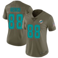 Nike Miami Dolphins #88 Mike Gesicki Olive Women's Stitched NFL Limited 2017 Salute to Service Jersey