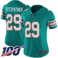 Nike Miami Dolphins #29 Minkah Fitzpatrick Aqua Green Alternate Women's Stitched NFL 100th Season Vapor Limited Jersey