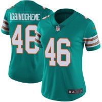 Nike Miami Dolphins #46 Noah Igbinoghene Aqua Green Alternate Women's Stitched NFL Vapor Untouchable Limited Jersey