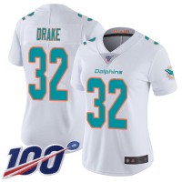 Nike Miami Dolphins #32 Kenyan Drake White Women's Stitched NFL 100th Season Vapor Limited Jersey