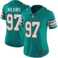 Nike Miami Dolphins #97 Christian Wilkins Aqua Green Alternate Women's Stitched NFL Vapor Untouchable Limited Jersey