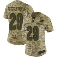 Nike Miami Dolphins #29 Minkah Fitzpatrick Camo Women's Stitched NFL Limited 2018 Salute to Service Jersey