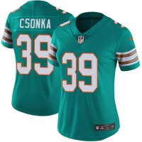 Nike Miami Dolphins #39 Larry Csonka Aqua Green Alternate Women's Stitched NFL Vapor Untouchable Limited Jersey