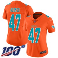 Nike Miami Dolphins #47 Kiko Alonso Orange Women's Stitched NFL Limited Inverted Legend 100th Season Jersey