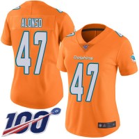 Nike Miami Dolphins #47 Kiko Alonso Orange Women's Stitched NFL Limited Rush 100th Season Jersey