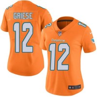 Nike Miami Dolphins #12 Bob Griese Orange Women's Stitched NFL Limited Rush Jersey