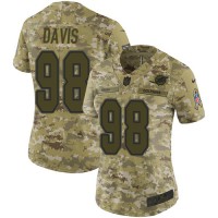 Nike Miami Dolphins #98 Raekwon Davis Camo Women's Stitched NFL Limited 2018 Salute To Service Jersey