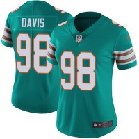 Nike Miami Dolphins #98 Raekwon Davis Aqua Green Alternate Women's Stitched NFL Vapor Untouchable Limited Jersey