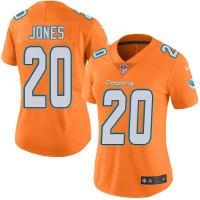 Nike Miami Dolphins #20 Reshad Jones Orange Women's Stitched NFL Limited Rush Jersey