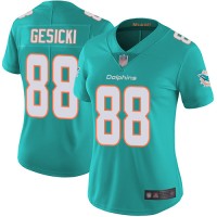 Nike Miami Dolphins #88 Mike Gesicki Aqua Green Team Color Women's Stitched NFL Vapor Untouchable Limited Jersey