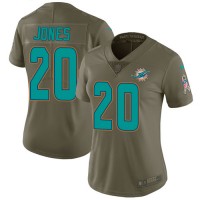 Nike Miami Dolphins #20 Reshad Jones Olive Women's Stitched NFL Limited 2017 Salute to Service Jersey