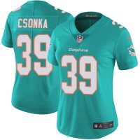 Nike Miami Dolphins #39 Larry Csonka Aqua Green Team Color Women's Stitched NFL Vapor Untouchable Limited Jersey