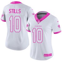 Nike Miami Dolphins #10 Kenny Stills White/Pink Women's Stitched NFL Limited Rush Fashion Jersey