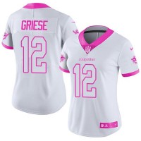 Nike Miami Dolphins #12 Bob Griese White/Pink Women's Stitched NFL Limited Rush Fashion Jersey