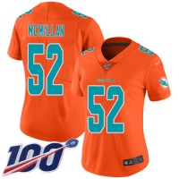 Nike Miami Dolphins #52 Raekwon McMillan Orange Women's Stitched NFL Limited Inverted Legend 100th Season Jersey