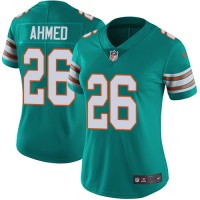Nike Miami Dolphins #26 Salvon Ahmed Aqua Green Alternate Women's Stitched NFL Vapor Untouchable Limited Jersey