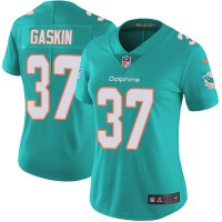 Nike Miami Dolphins #37 Myles Gaskin Aqua Green Team Color Women's Stitched NFL Vapor Untouchable Limited Jersey