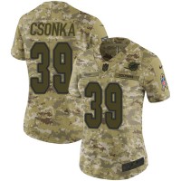 Nike Miami Dolphins #39 Larry Csonka Camo Women's Stitched NFL Limited 2018 Salute to Service Jersey