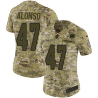 Nike Miami Dolphins #47 Kiko Alonso Camo Women's Stitched NFL Limited 2018 Salute to Service Jersey