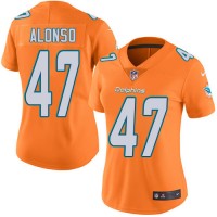 Nike Miami Dolphins #47 Kiko Alonso Orange Women's Stitched NFL Limited Rush Jersey