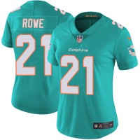 Nike Miami Dolphins #21 Eric Rowe Aqua Green Team Color Women's Stitched NFL Vapor Untouchable Limited Jersey