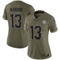 Miami Miami Dolphins #13 Dan Marino Nike Women's 2022 Salute To Service Limited Jersey - Olive