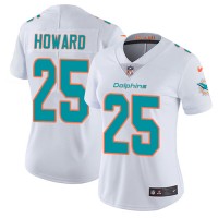 Nike Miami Dolphins #25 Xavien Howard White Women's Stitched NFL Vapor Untouchable Limited Jersey