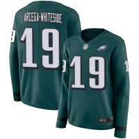 Nike Philadelphia Eagles #19 JJ Arcega-Whiteside Midnight Green Team Color Women's Stitched NFL Limited Therma Long Sleeve Jersey