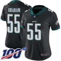 Nike Philadelphia Eagles #55 Brandon Graham Black Alternate Women's Stitched NFL 100th Season Vapor Limited Jersey