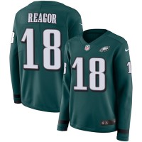 Nike Philadelphia Eagles #18 Jalen Reagor Green Team Color Women's Stitched NFL Limited Therma Long Sleeve Jersey