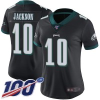 Nike Philadelphia Eagles #10 DeSean Jackson Black Alternate Women's Stitched NFL 100th Season Vapor Limited Jersey