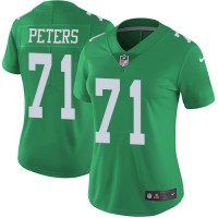 Nike Philadelphia Eagles #71 Jason Peters Green Women's Stitched NFL Limited Rush Jersey