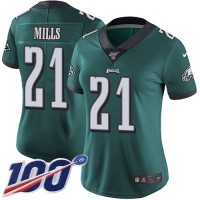 Nike Philadelphia Eagles #21 Jalen Mills Green Team Color Women's Stitched NFL 100th Season Vapor Untouchable Limited Jersey