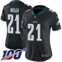 Nike Philadelphia Eagles #21 Jalen Mills Black Alternate Women's Stitched NFL 100th Season Vapor Untouchable Limited Jersey