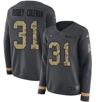 Nike Philadelphia Eagles #31 Nickell Robey-Coleman Anthracite Salute to Service Women's Stitched NFL Limited Therma Long Sleeve Jersey