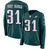 Nike Philadelphia Eagles #31 Nickell Robey-Coleman Green Team Color Women's Stitched NFL Limited Therma Long Sleeve Jersey