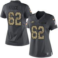Nike Philadelphia Eagles #62 Jason Kelce Black Women's Stitched NFL Limited 2016 Salute to Service Jersey