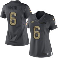 Nike Philadelphia Eagles #6 DeVonta Smith Black Women's Stitched NFL Limited 2016 Salute to Service Jersey