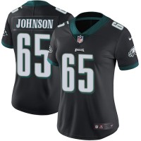 Nike Philadelphia Eagles #65 Lane Johnson Black Alternate Women's Stitched NFL Vapor Untouchable Limited Jersey
