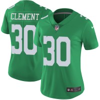 Nike Philadelphia Eagles #30 Corey Clement Green Women's Stitched NFL Limited Rush Jersey