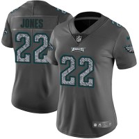 Nike Philadelphia Eagles #22 Sidney Jones Gray Static Women's Stitched NFL Vapor Untouchable Limited Jersey