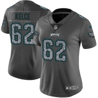 Nike Philadelphia Eagles #62 Jason Kelce Gray Static Women's Stitched NFL Vapor Untouchable Limited Jersey