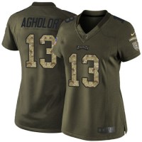 Nike Philadelphia Eagles #13 Nelson Agholor Green Women's Stitched NFL Limited 2015 Salute to Service Jersey