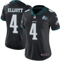 Nike Philadelphia Eagles #4 Jake Elliott Black Super Bowl LVII Patch Alternate Women's Stitched NFL Vapor Untouchable Limited Jersey