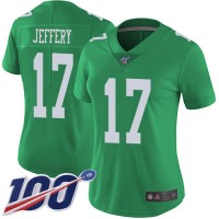 Nike Philadelphia Eagles #17 Alshon Jeffery Green Women's Stitched NFL Limited Rush 100th Season Jersey