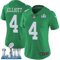 Nike Philadelphia Eagles #4 Jake Elliott Green Super Bowl LII Women's Stitched NFL Limited Rush Jersey