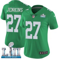 Nike Philadelphia Eagles #27 Malcolm Jenkins Green Super Bowl LII Women's Stitched NFL Limited Rush Jersey