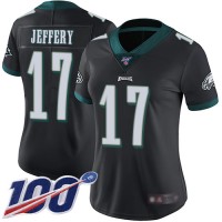 Nike Philadelphia Eagles #17 Alshon Jeffery Black Alternate Women's Stitched NFL 100th Season Vapor Limited Jersey